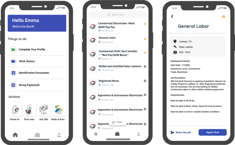 Download Mobile App - 360X Staffing